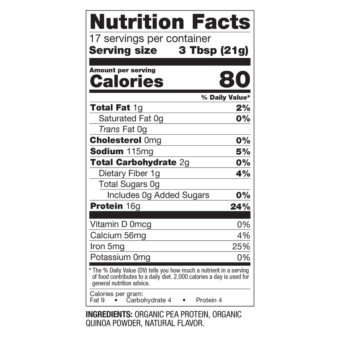 Organic Plant Protein Powder 12.7 Oz Unflavored Isolate C508276