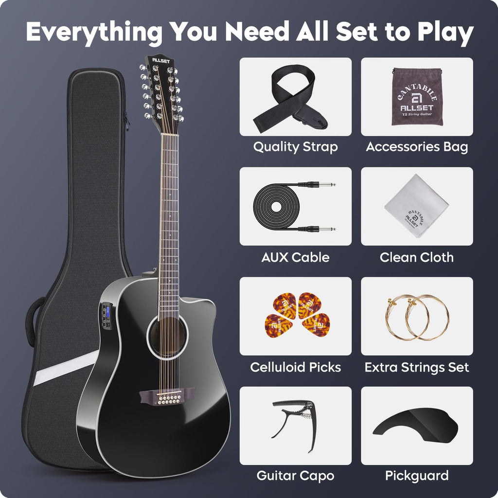 12 String Acoustic Electric Guitar Q655