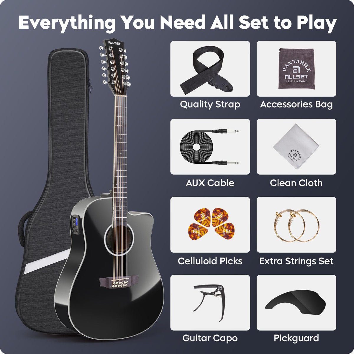 12 String Acoustic Electric Guitar Q655