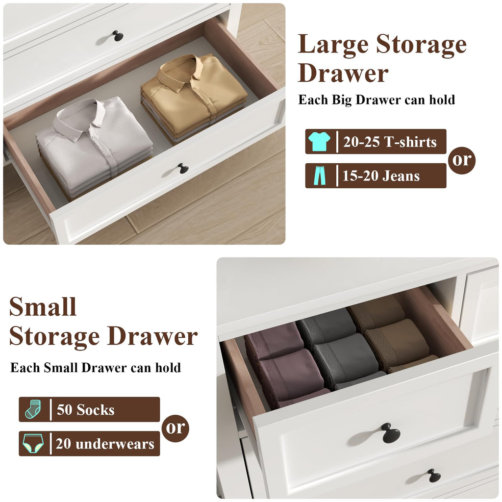 White 10 Drawers Dresser W52344