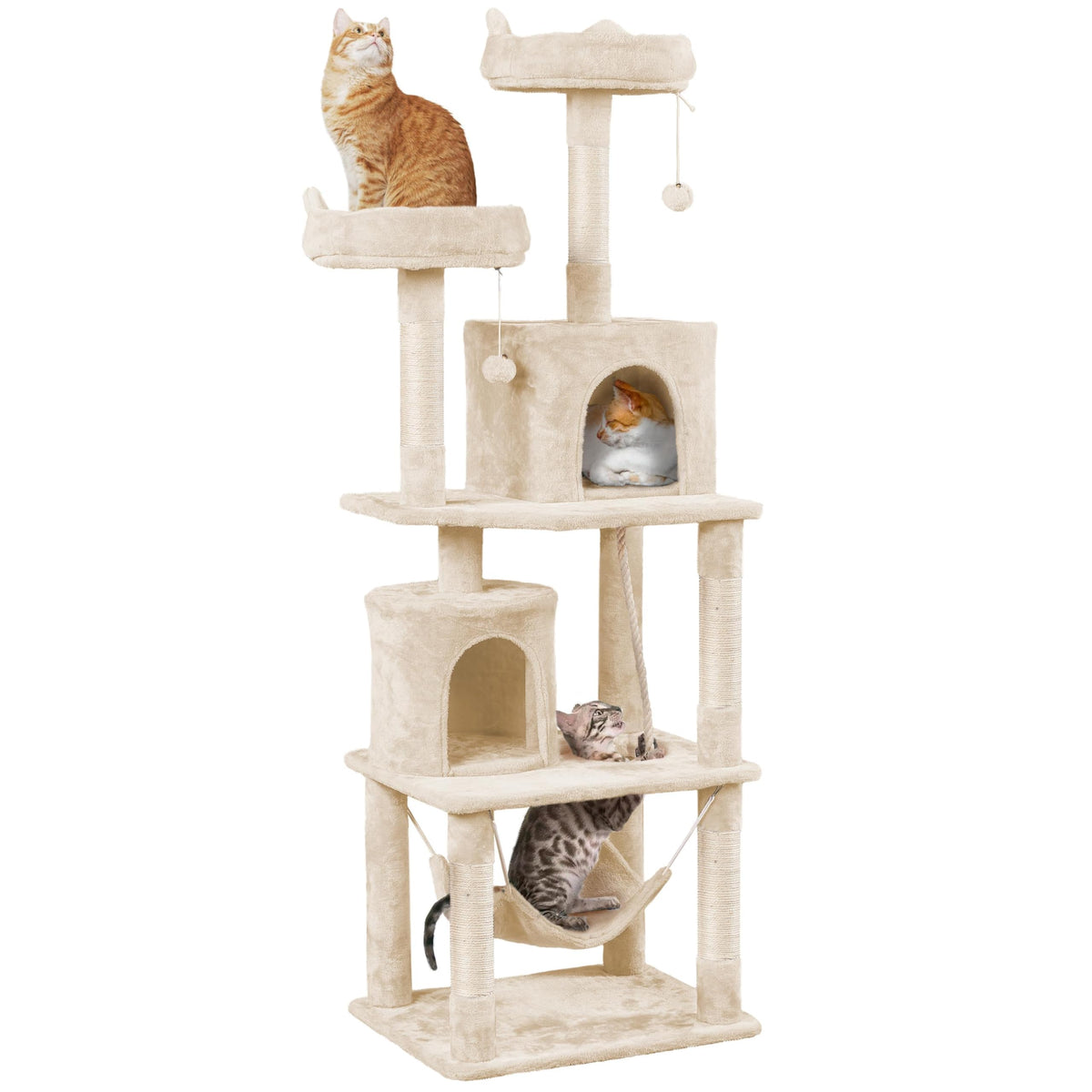 Beige 70.5in Multi-Level Cat Tree W5246