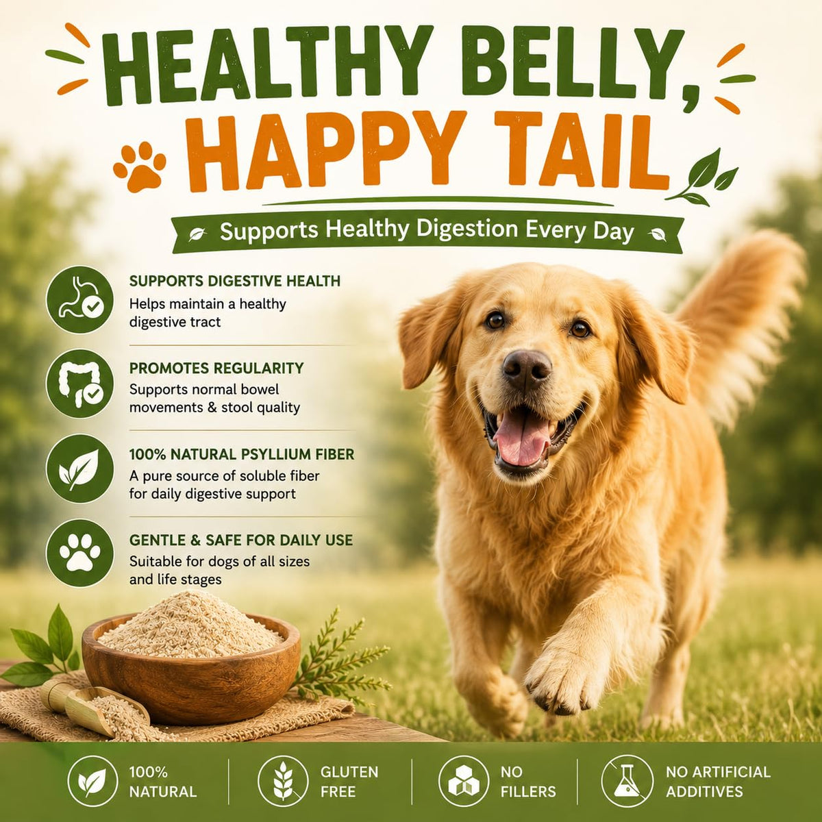 Psyllium Husk Powder for Dogs 9 oz P343