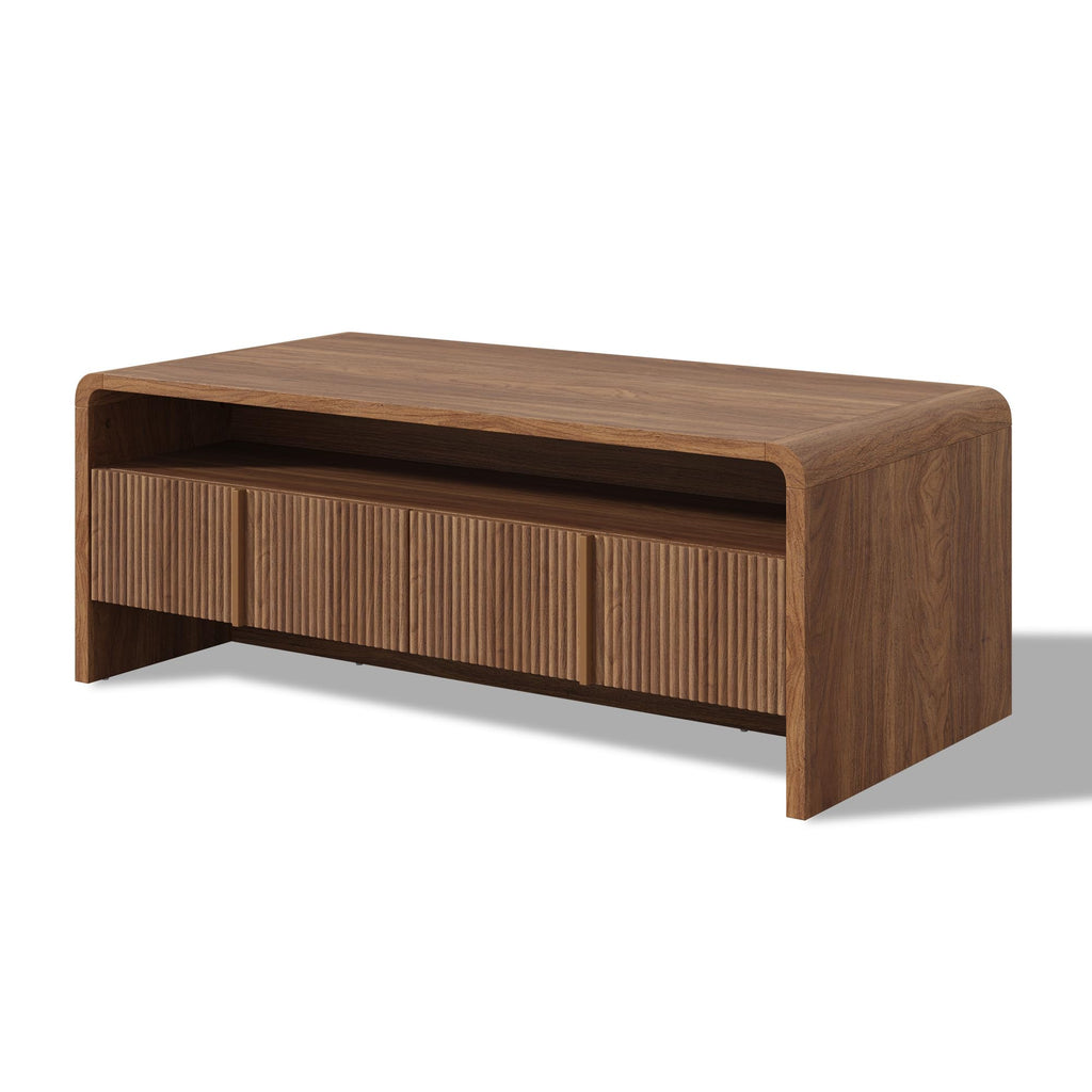 Fluted Coffee Table with Storage U99074