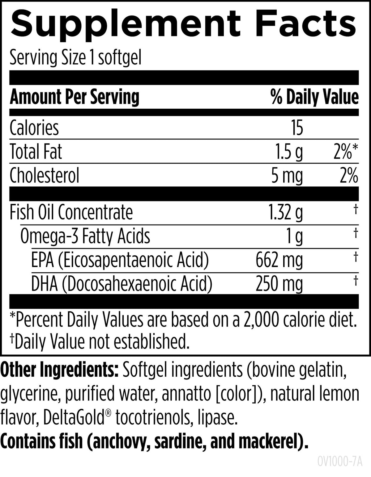 1000mg Omega-3 Fish Oil Softgels Lemon Flavor 60 Softgels J59054