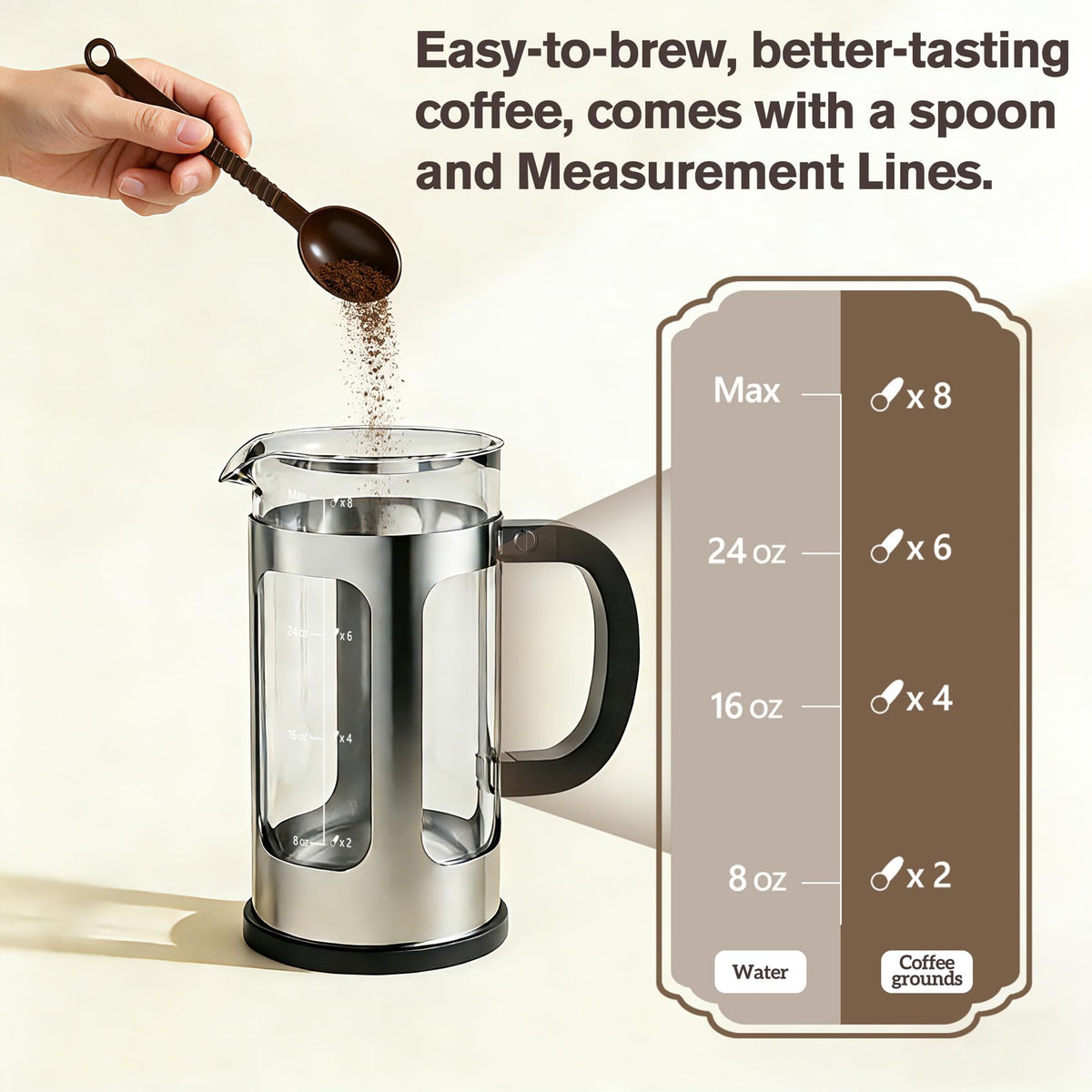 34oz Heat Resistant Glass Stainless Steel French Press Coffee Maker G728781