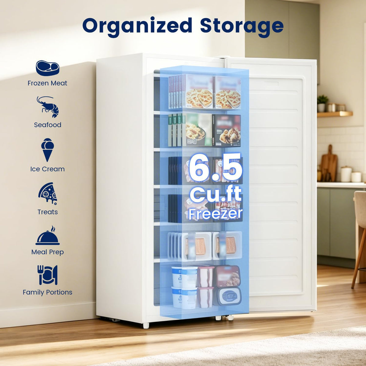 White 6.5 Cu.ft Upright Freezer O46129