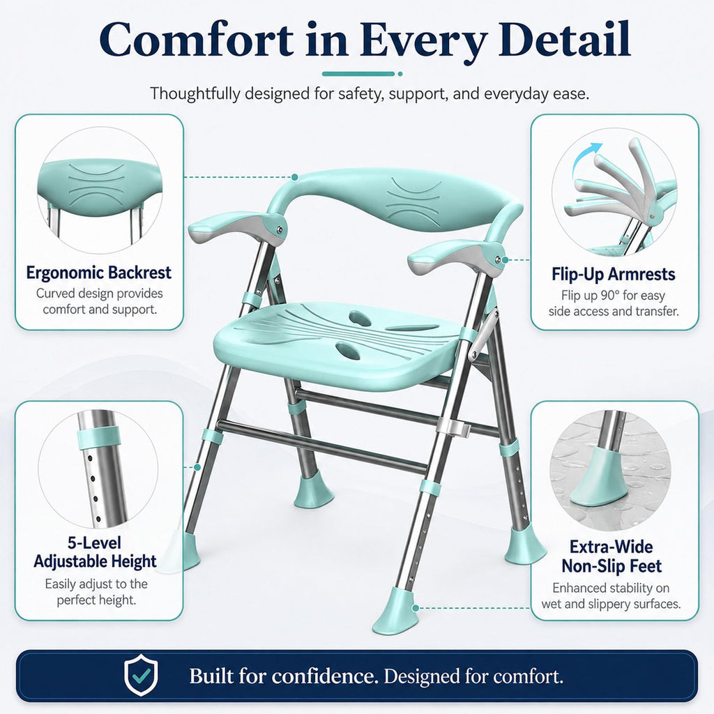 Heavy Duty Shower Chair with Arms and Back P18122
