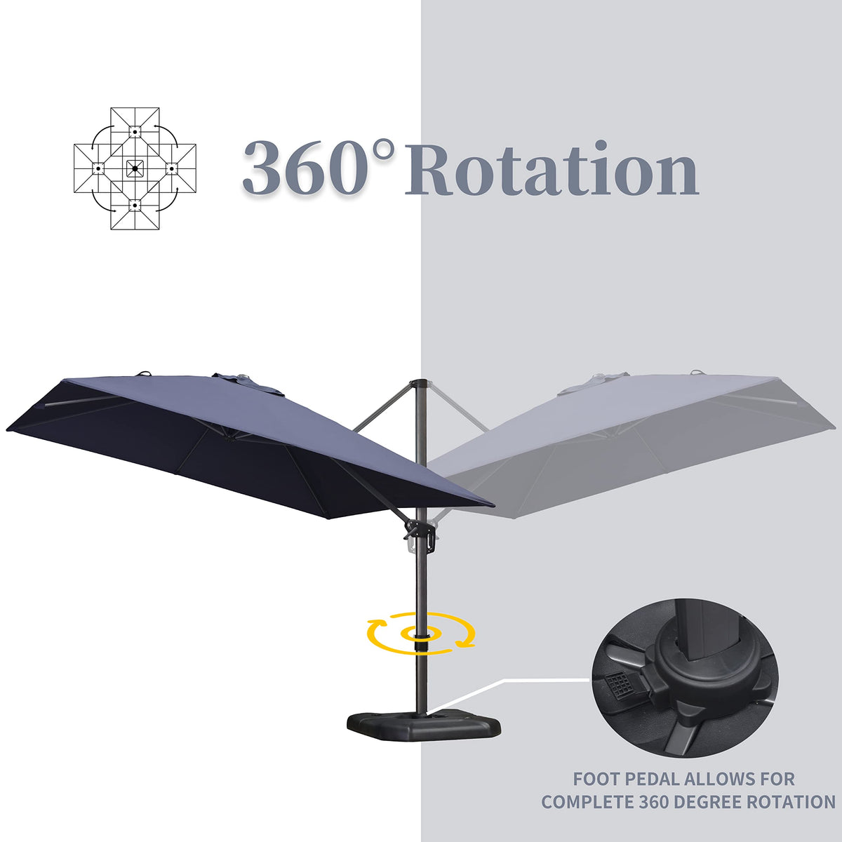 Navy Rectangle Patio Umbrella A6074
