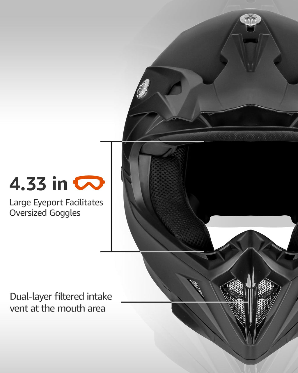 Black DOT Approved Ventilated Motocross Helmet E73485