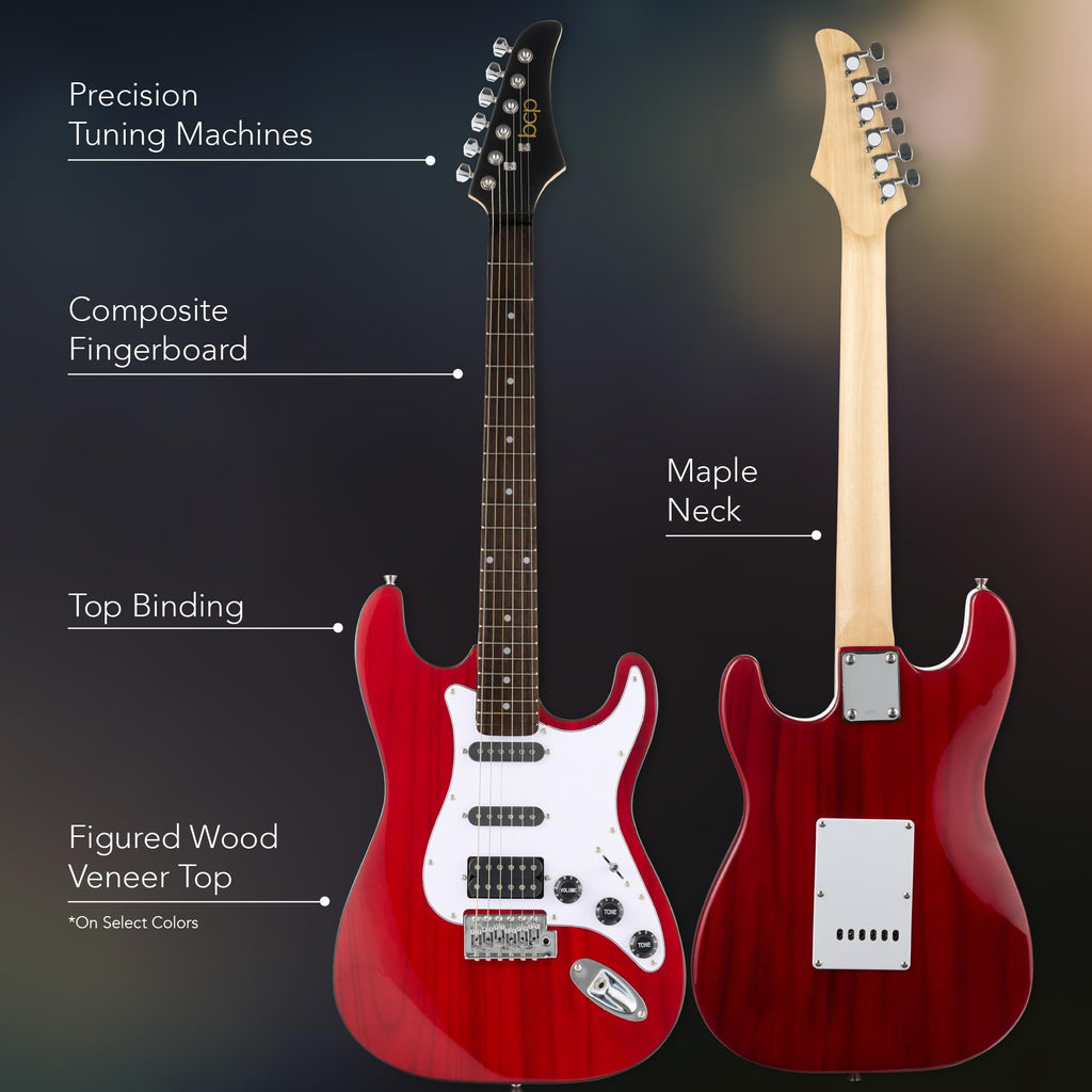 Cherry Red White Electric Guitar Kit with Headphone Amp B511763