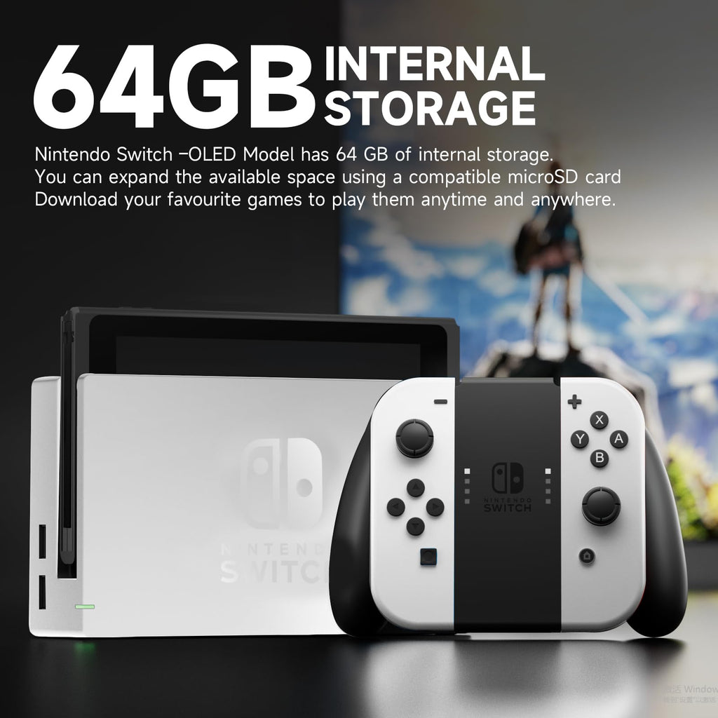 Nintendo Switch OLED Model with White Joy-Con and 32GB Micro SD Card E2074