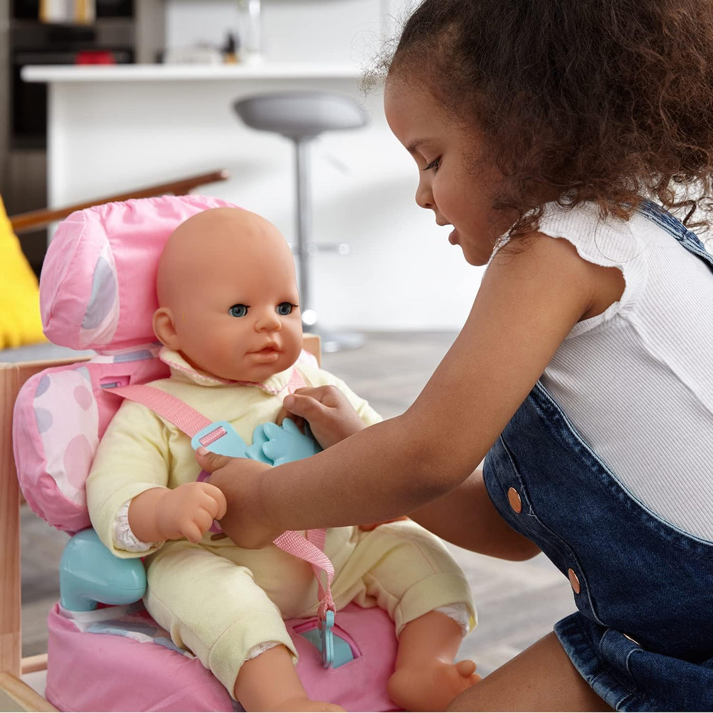 Pink Booster Seat for Dolls with Adjustable Headrest & Buckles R532