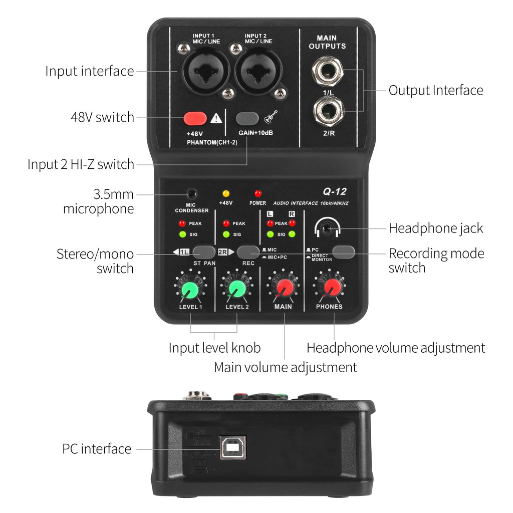 USB Audio Interface with XLR and 3.55m Microphone Jack U68333