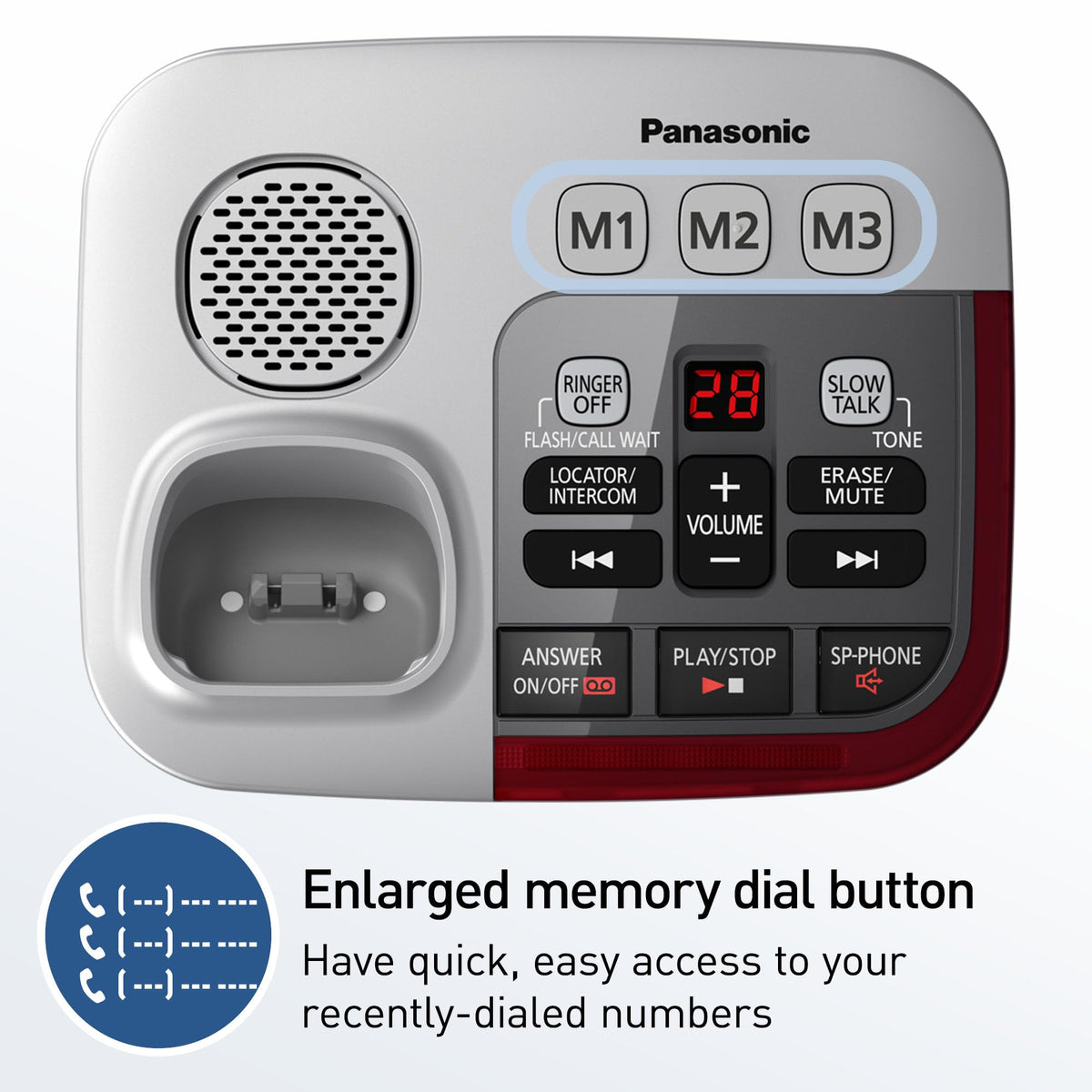 Amplified Cordless Phone with Slow Talk and Hearing Aid Compatibility A8805