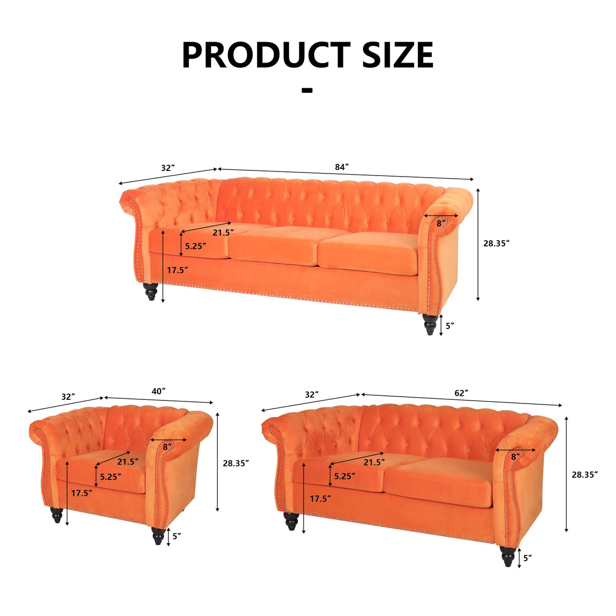 Tufted Velvet 2 Seater Sofa A74854