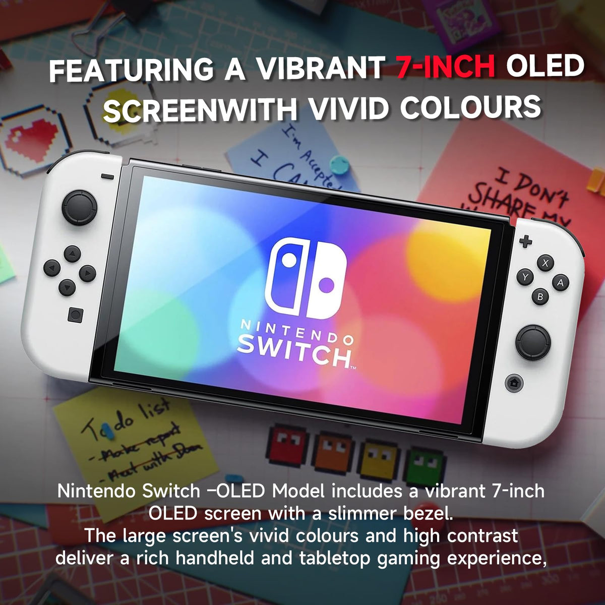 Nintendo Switch OLED Model with White Joy-Con and 32GB Micro SD Card E2074
