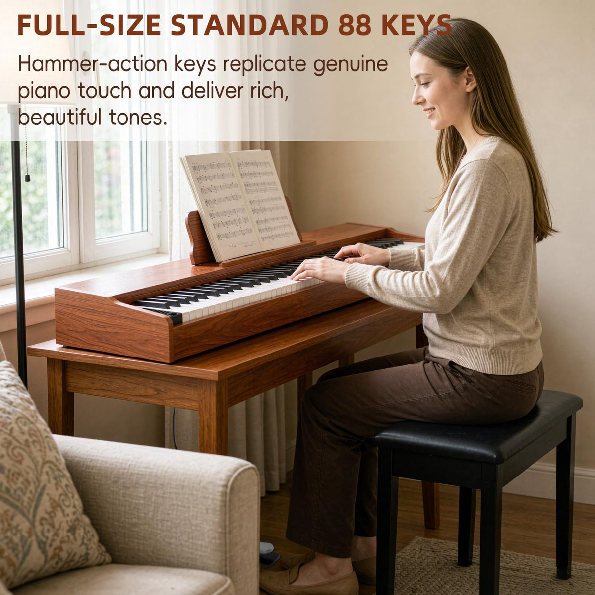 88 Keys Hammer Weighted Digital Piano V952