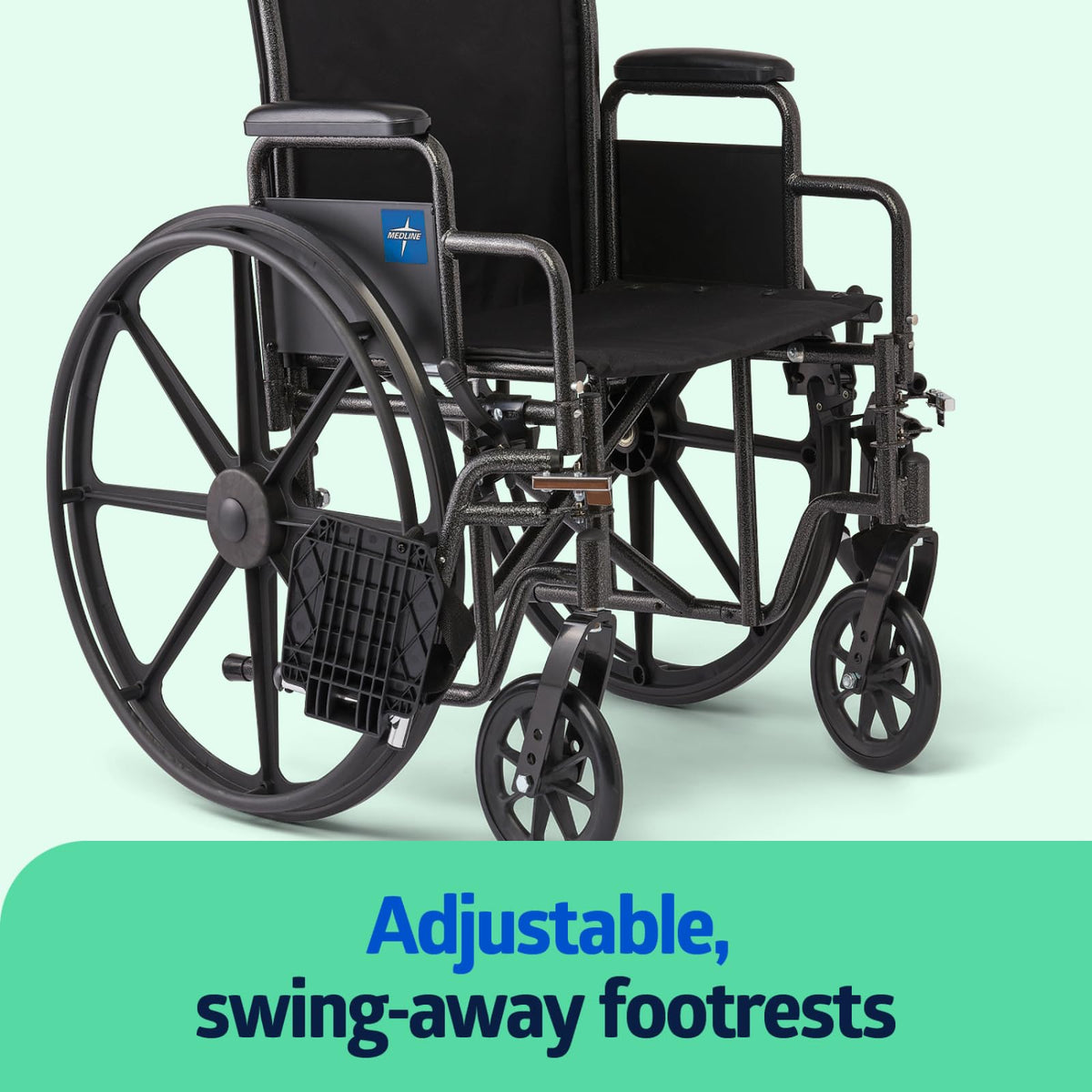 Folding Wheelchair with Swing-Back Desk-Length Arms and Swing-Away Footrests C79427