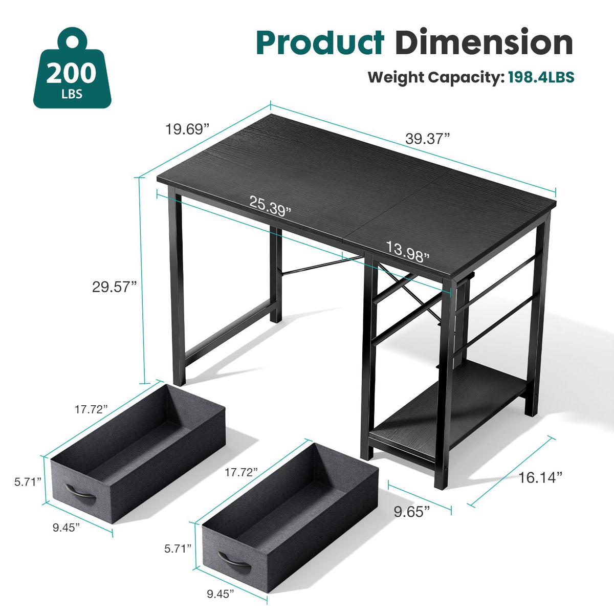 40-Inch Computer Desk with Drawers I46548