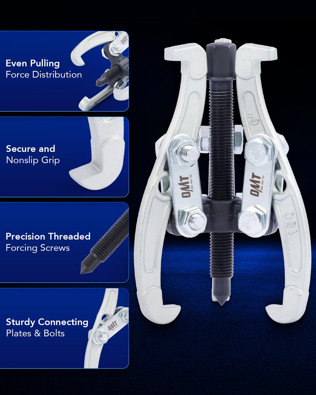 3" 4" 6" 8" 3 Jaw Gear Puller Set with Reversible Jaws I3355