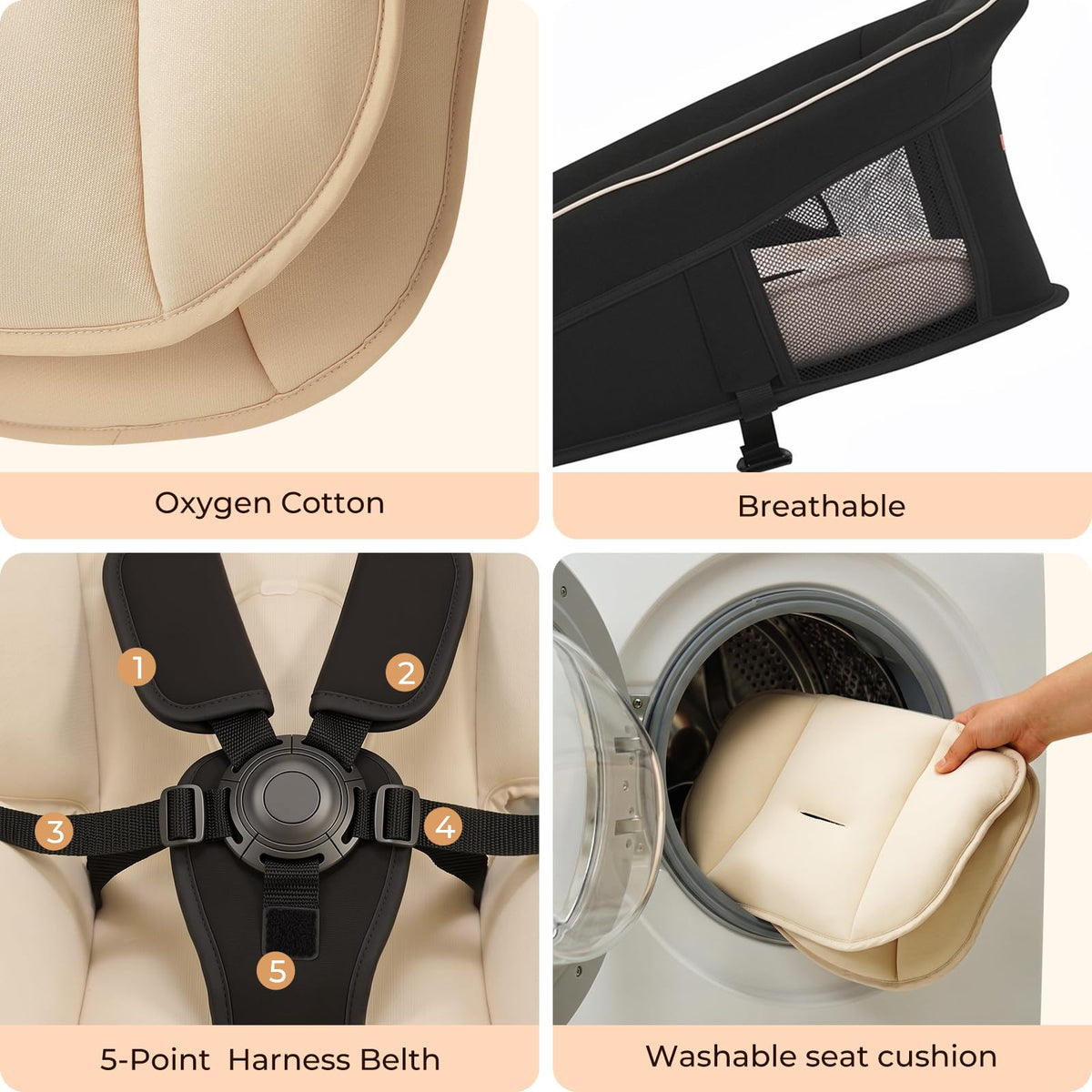 7 in 1 Pack and Play with Bassinet and Changing Station, Portable Electric Baby Swing G50508