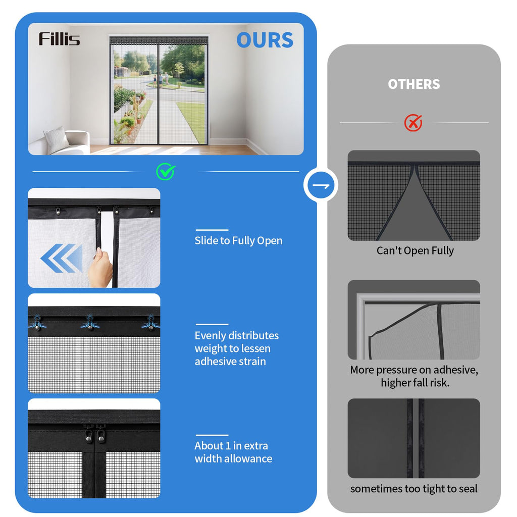 72x80 Inch Retractable Magnetic Screen Door H9198
