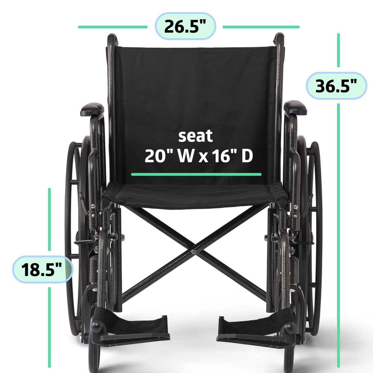 Folding Wheelchair with Swing-Back Desk-Length Arms and Swing-Away Footrests C79427