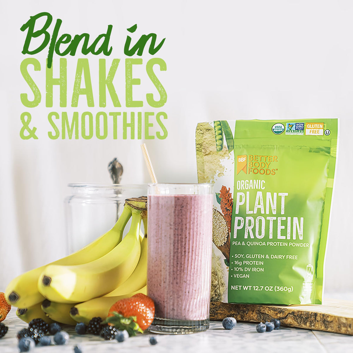 Organic Plant Protein Powder 12.7 Oz Unflavored Isolate C508276
