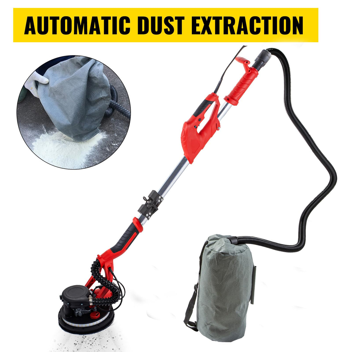 850W Variable Speed Electric Drywall Sander with Vacuum Bag J373153