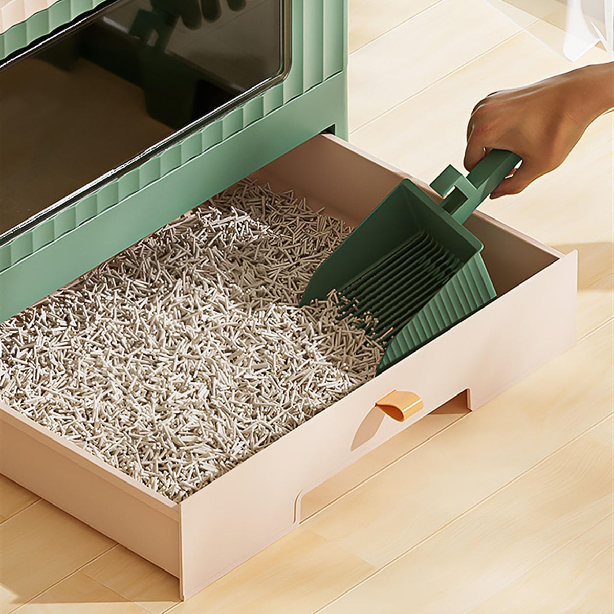 Foldable Cat Litter Box with Lid K9381