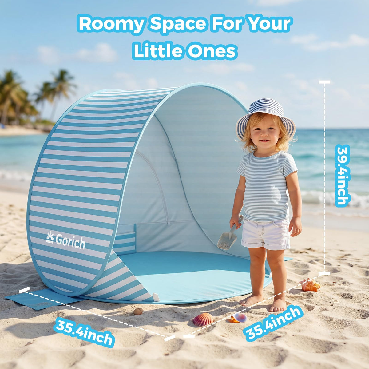 Pop Up Baby Beach Tent with UPF50+ UV Protection E6600
