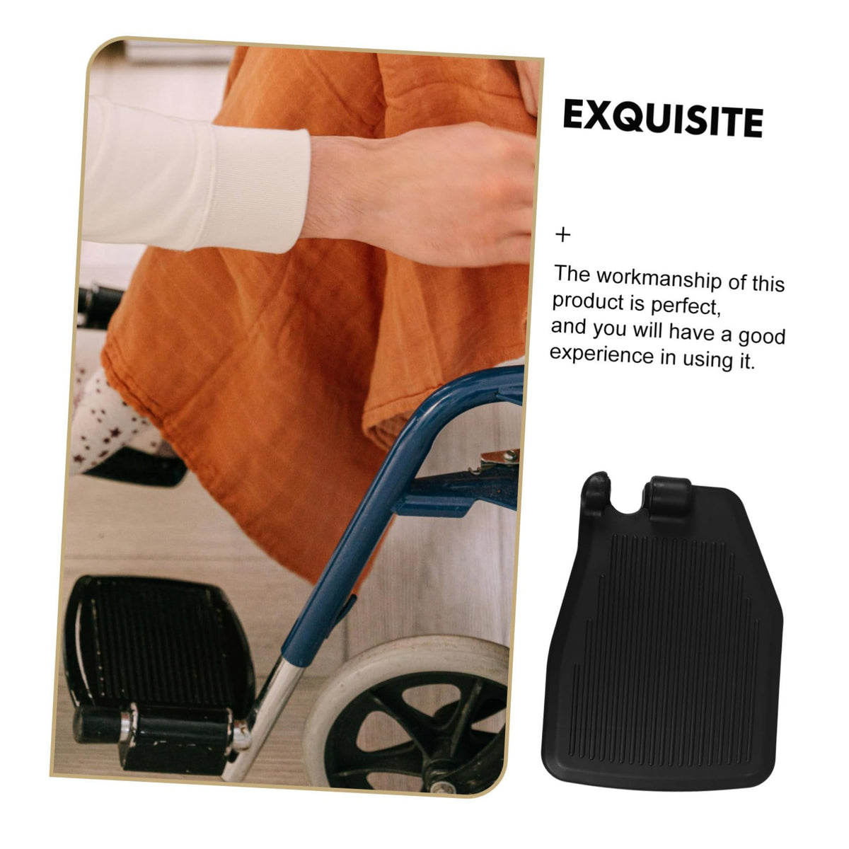 Black Wheelchair Foot Rest 1 Pair Replacement Footplates P717