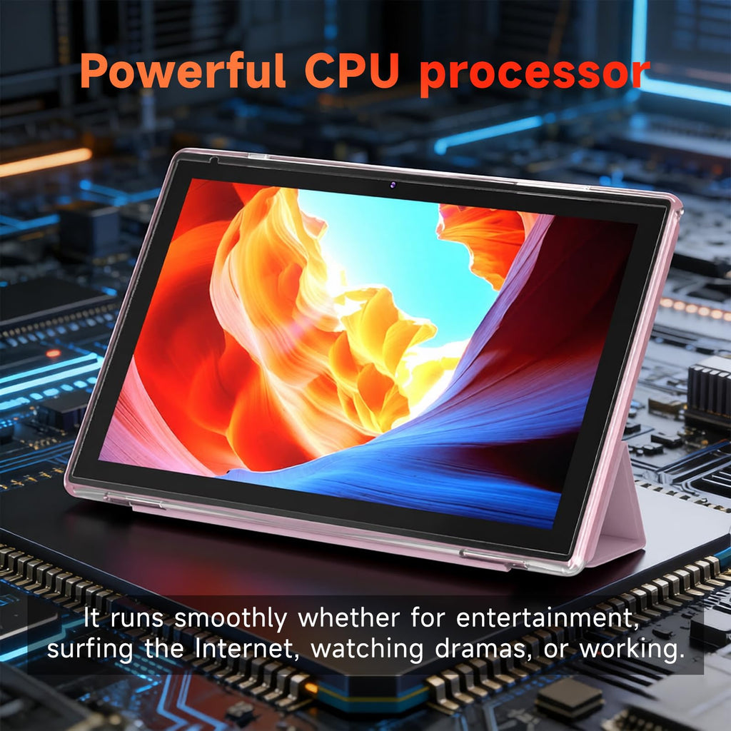 10 Inch Android Tablet, 8GB RAM 32GB Storage, HD IPS Display, 6000mAh Battery, with Case & Stylus Pen N9233
