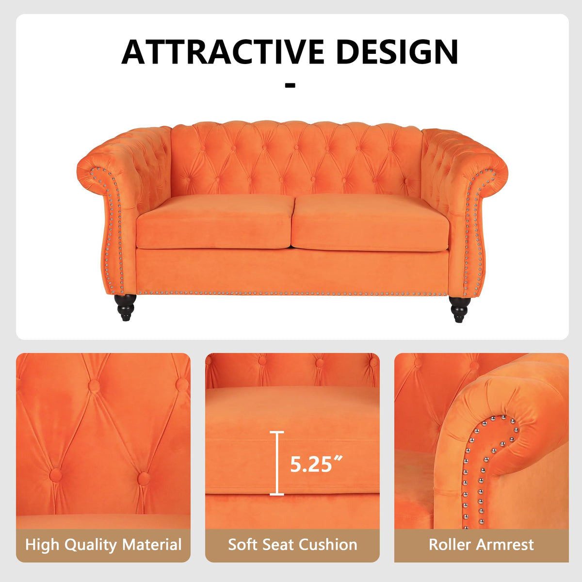 Tufted Velvet 2 Seater Sofa A74854