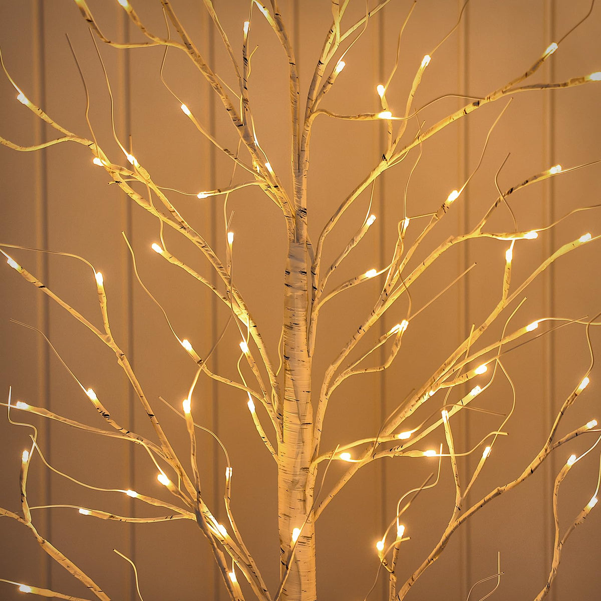 White Birch Tree with Lights Set of 3 Christmas Decorations with Warm White Lights I678
