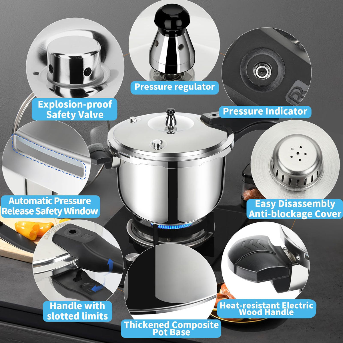 Stainless Steel 3 Quart Pressure Cooker V21470