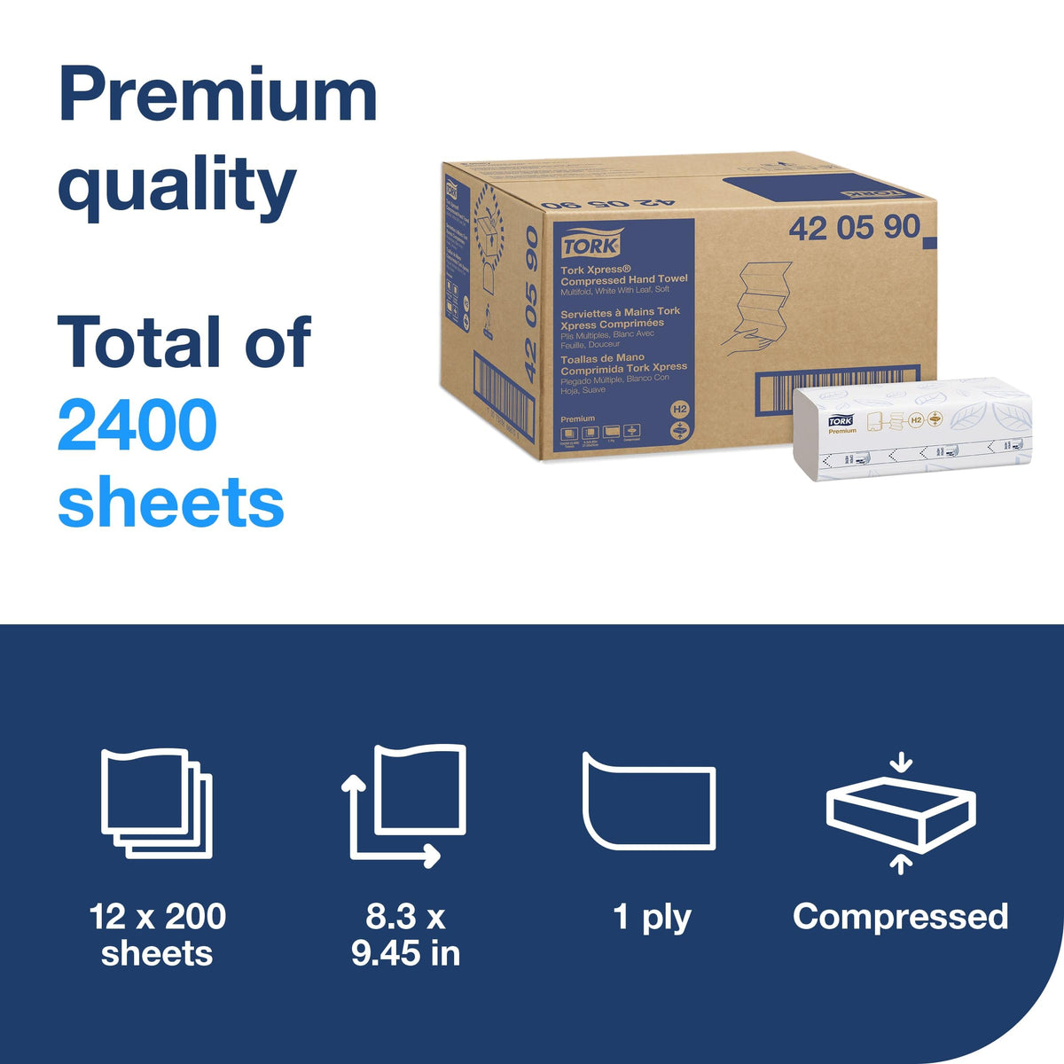 Multifold Hand Towel, 12 x 200 Sheets S4039