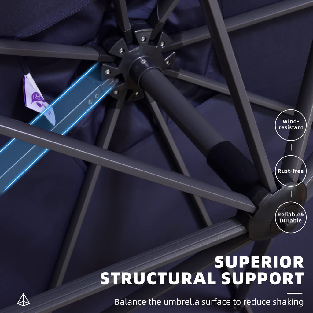 Navy Rectangle Patio Umbrella A6074