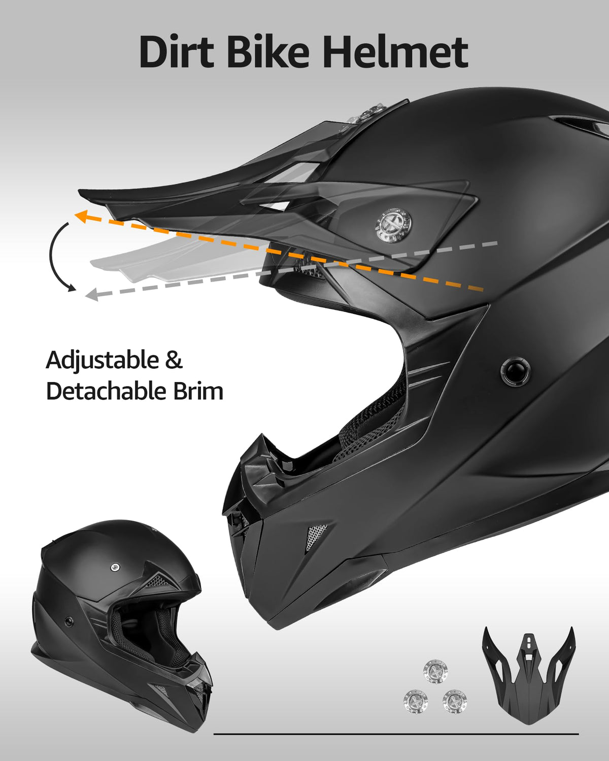 Black DOT Approved Ventilated Motocross Helmet E73485