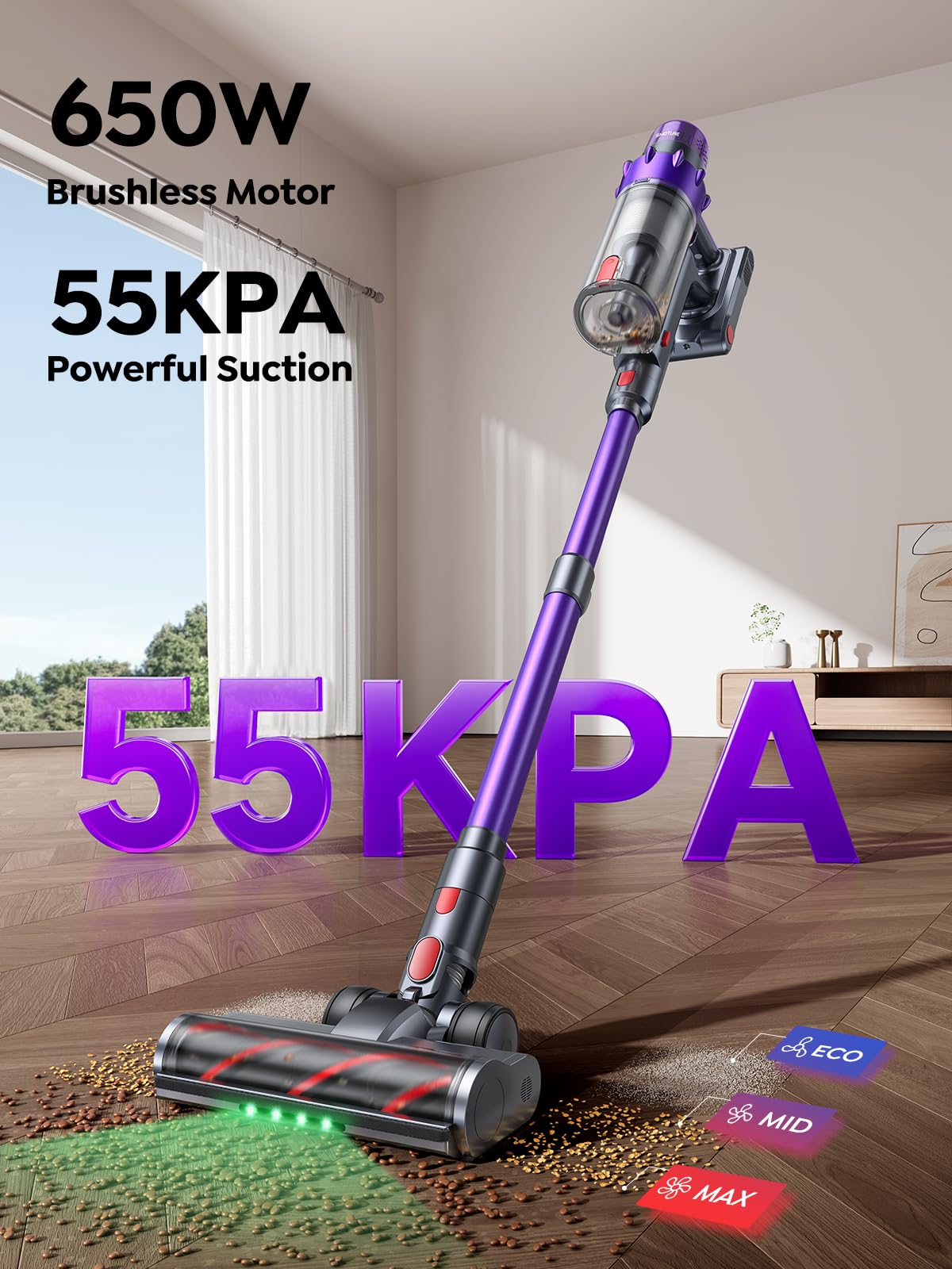 650W 55KPA 70Mins Cordless Stick Vacuum Cleaner T174