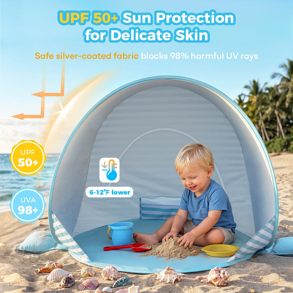 Pop Up Baby Beach Tent with UPF50+ UV Protection E6600