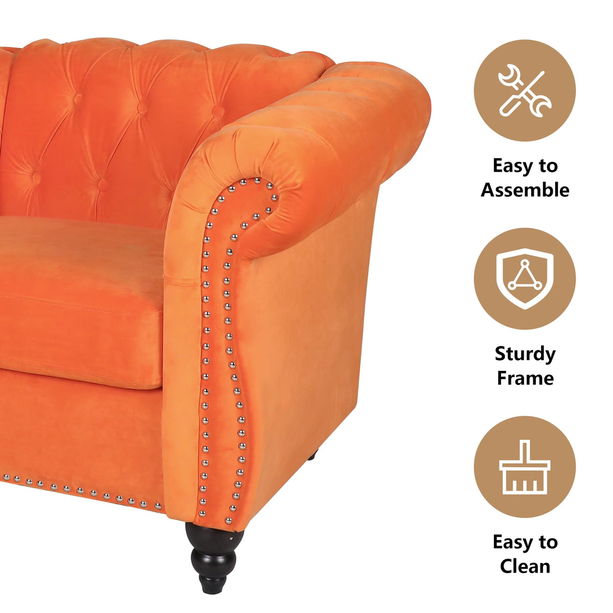 Tufted Velvet 2 Seater Sofa A74854