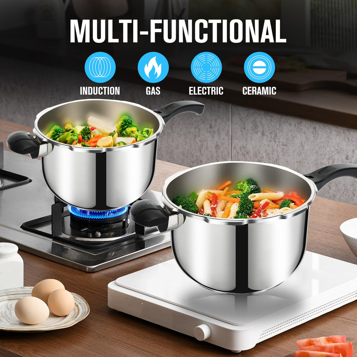 Stainless Steel 3 Quart Pressure Cooker V21470