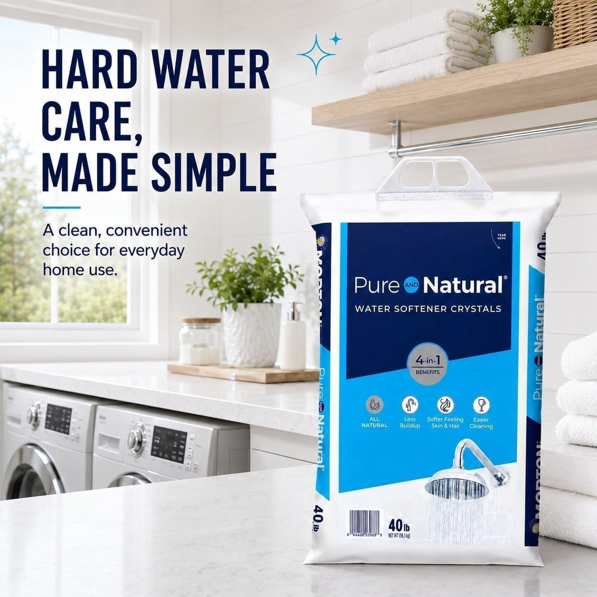 40 lb Pure Natural Salt Crystals Pack of 2 V6346
