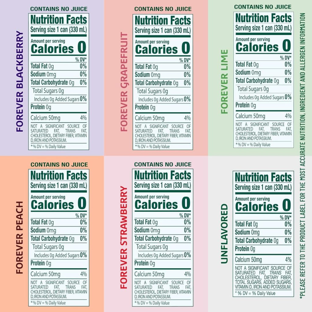 Flavored Sparkling Water 6 Flavor Variety Pack 18 Count D63318