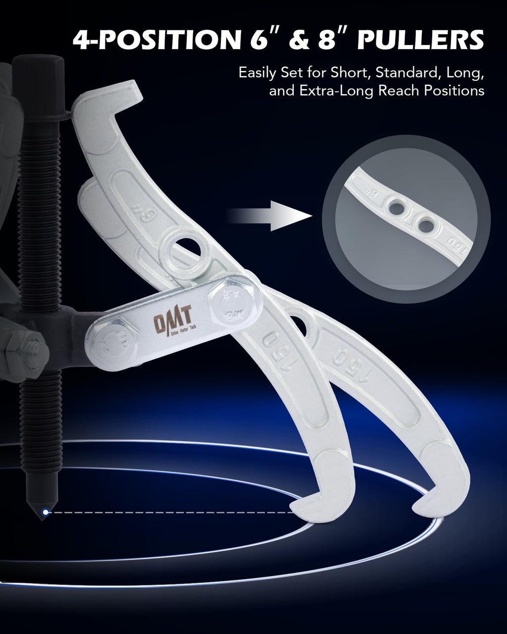 3" 4" 6" 8" 3 Jaw Gear Puller Set with Reversible Jaws I3355