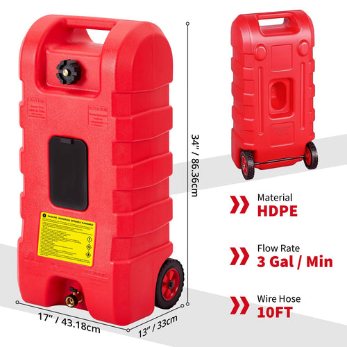 15 gal Gas Can with Manual Transfer Pump & 10 ft Hose H202382