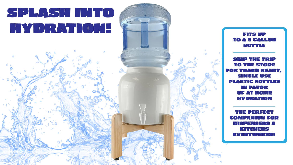 Natural Wood Water Dispenser Counter Stand R5973