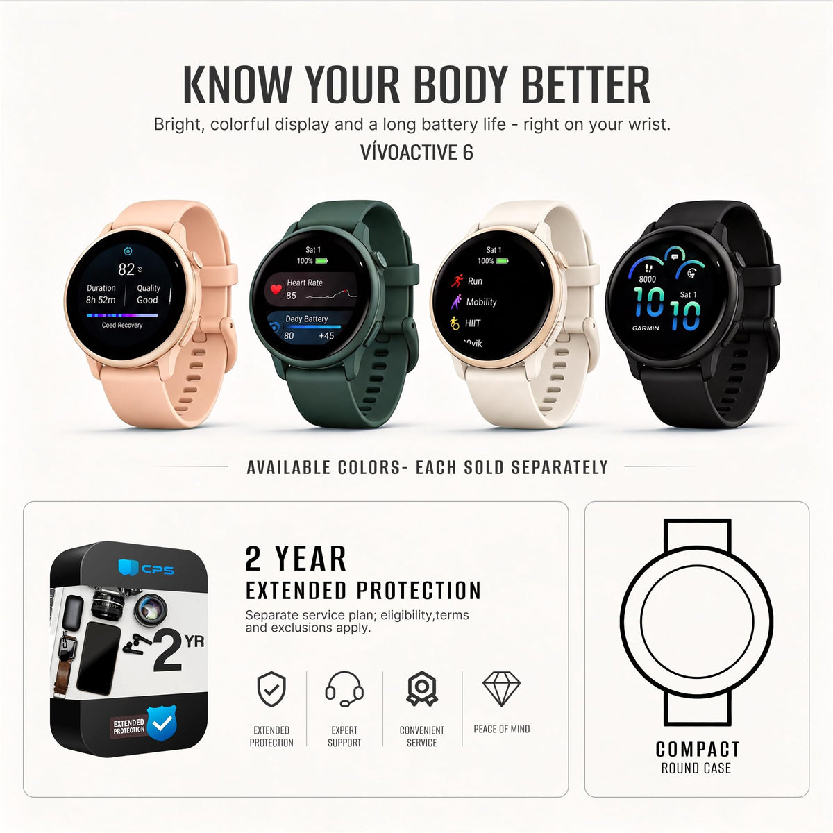 Health and Fitness GPS Smartwatch with AMOLED Display K6722