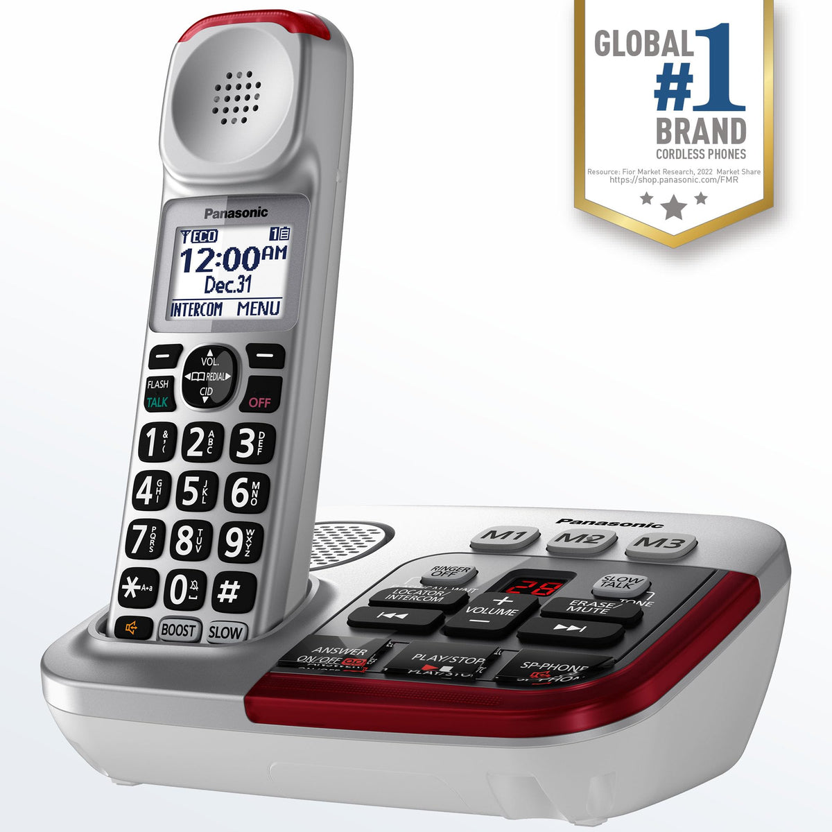 Amplified Cordless Phone with Slow Talk and Hearing Aid Compatibility A8805